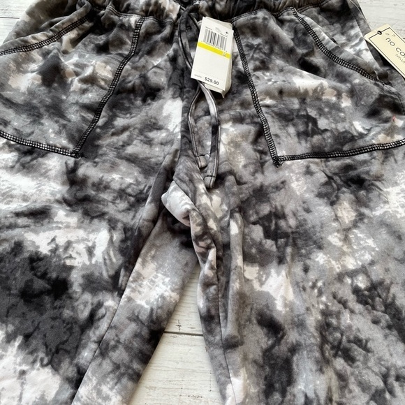 No Comment GREY TIE DYE Fleece-Lined Paperbag-Waist Jogger women’s Pants M boho - Picture 5 of 7